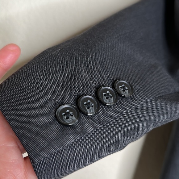 BarIII 100% Wool Oversized Boyfriend Blazer Gray Extra Large Lined Dark Academia - Picture 4 of 14